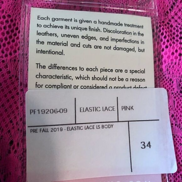 325$-Natasha Zinko Hot Pink Lace Bodysuit 34/0 NWT - Picture 9 of 14